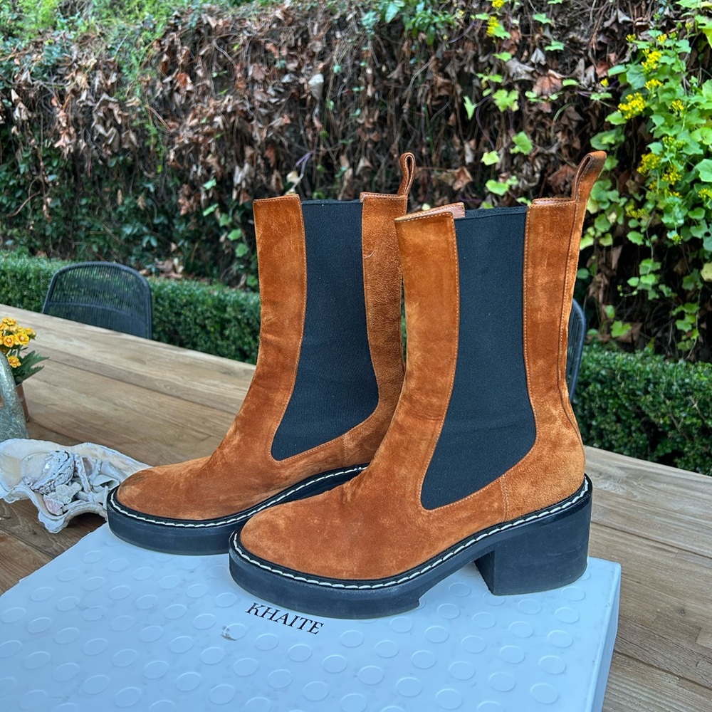 KHAITE Suede Leather Boot